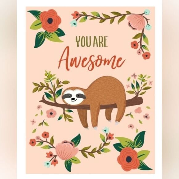 🔺️NWOT Sloth "You Are Awesome" 8.5x11" Lined Notebook - Picture 1 of 4